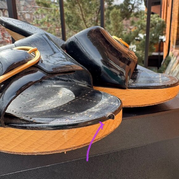 CHANEL Sandals Mules Heeled Shoes Platform Black Buckle CC Logo Box EUR 36.5 - Picture 10 of 16